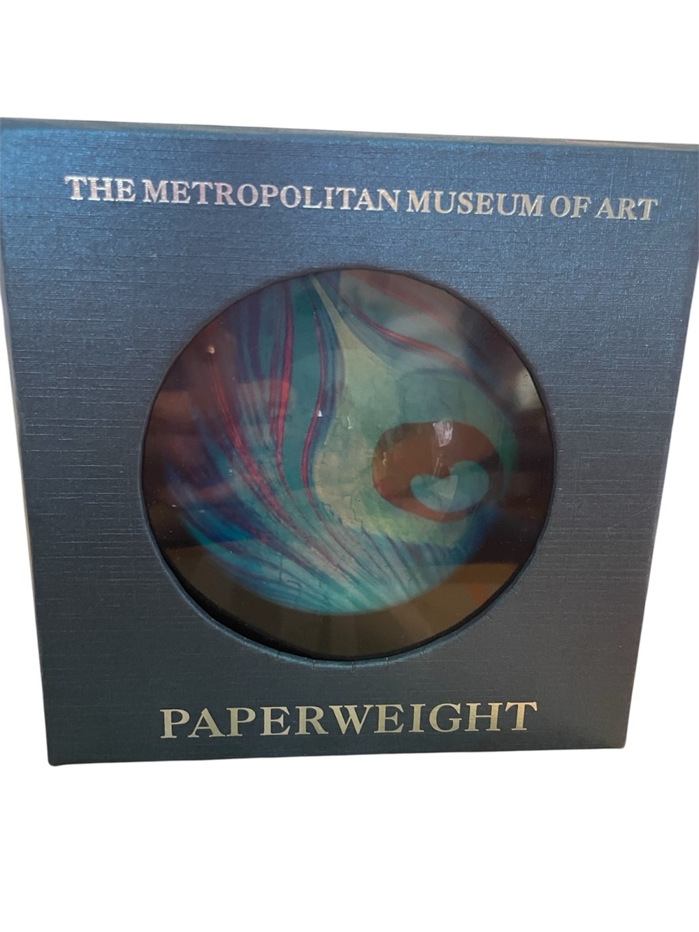 Paperweight Louis C. Tiffany Peacock Favrile Glass from Metro Museum of Art New